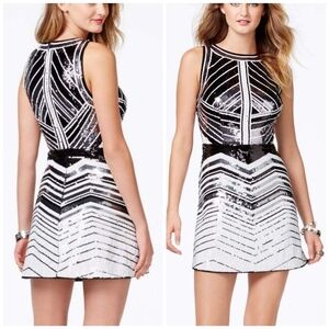 New GUESS Chevron-Print Sequin Sheath Dress